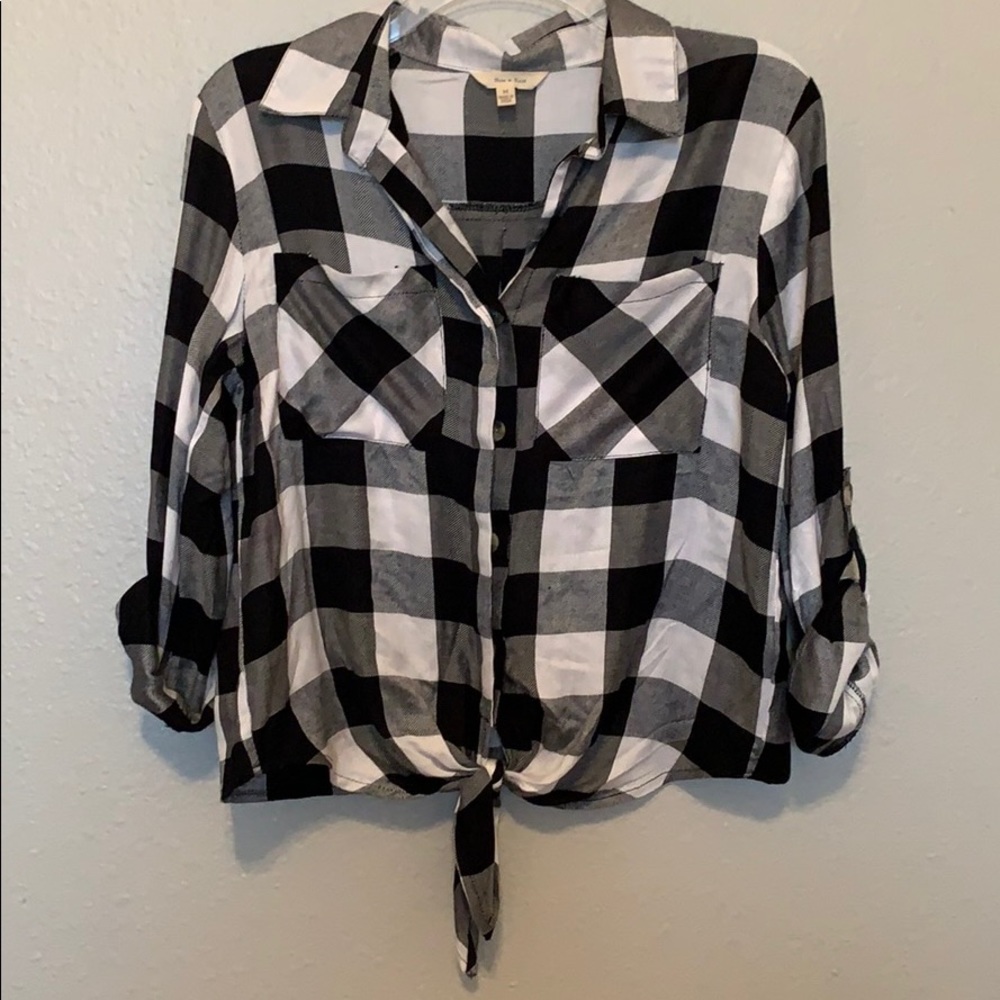 Sim and Sam Crop Button Down
